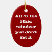 Rudolph "Nase es alle" *CUSTOMIZABLE* Verzierung Keramikornament (Hinten)