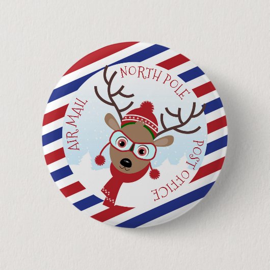 Rudolph North Pole Post Button (Vorderseite)