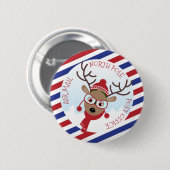 Rudolph North Pole Post Button (Vorne & Hinten)