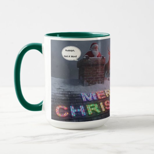 Rudolph, Not A Word Christmas Mug AI Used  Tasse (Links)