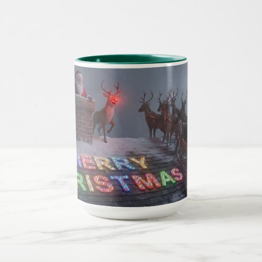 Rudolph, Not A Word Christmas Mug AI Used  Tasse (Zentrum)