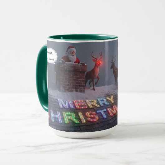Rudolph, Not A Word Christmas Mug AI Used  Tasse (Vorderseite Links)