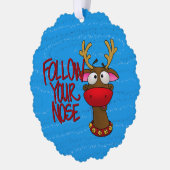 Rudolph Ornament, folgen Sie Ihrer Nase Ornament Karte (Links)