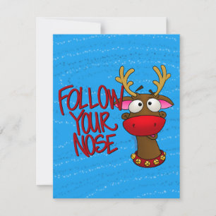 Rudolph, Paper Ornament Card Feiertagskarte
