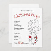 Rudolph Party Einladung (Vorne/Hinten)