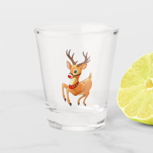 Rudolph Prancing Shot Glass Schnapsglas