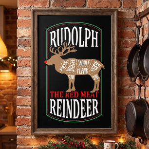 Rudolph Red Meat Renntier Lustiger Jäger-Männerh Poster