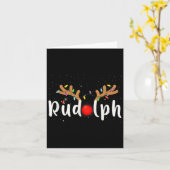 Rudolph Red Nose Funny Kids Reindeer Christmas Lig Karte (Gelbe Blume)