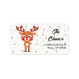 Rudolph Red Nose Reindeer Address Label Adressaufkleber