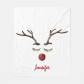 Rudolph Red Nose Reindeer Fleecedecke (Vorderseite)