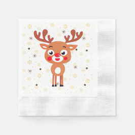Rudolph Red Nose Reindeer Paper Napkin Serviette