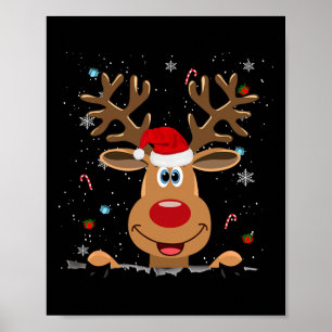 Rudolph Red Nose Reindeer Santa Christmas Poster