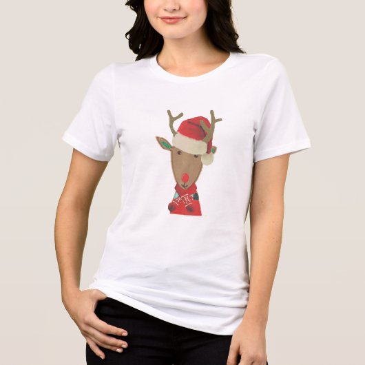 Rudolph Red Nose Reindeer Shirt - Weihnachts-T-Shi (Vorderseite)