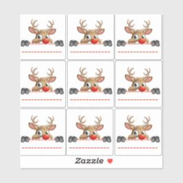 Rudolph Red Nose Reindeer Sticker labels