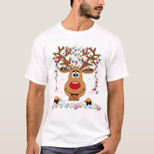 Rudolph Red Nose Reindeer T - Shirt Santa Christma (Vorderseite)