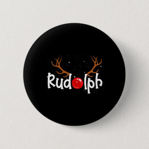 Rudolph Red Nose Reindeer Weihnachtsspass Button