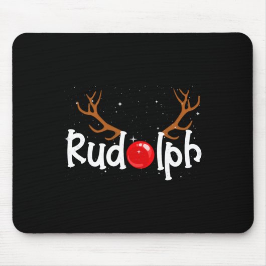 Rudolph Red Nose Reindeer Weihnachtsspass Mousepad (Vorne)