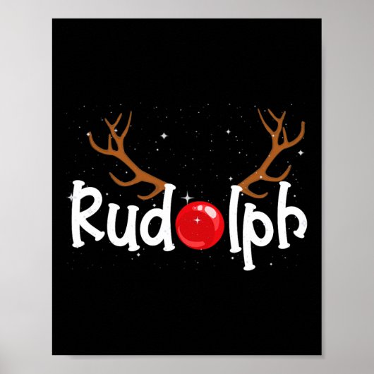 Rudolph Red Nose Rentier Weihnachtsspass 1 Poster (Vorne)