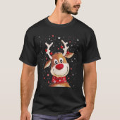 Rudolph Red Nose Santa Claus's Rentier T-Shirt (Vorderseite)