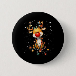 Rudolph Red Nose Weihnachtsmann's Rentier Weihnach Button