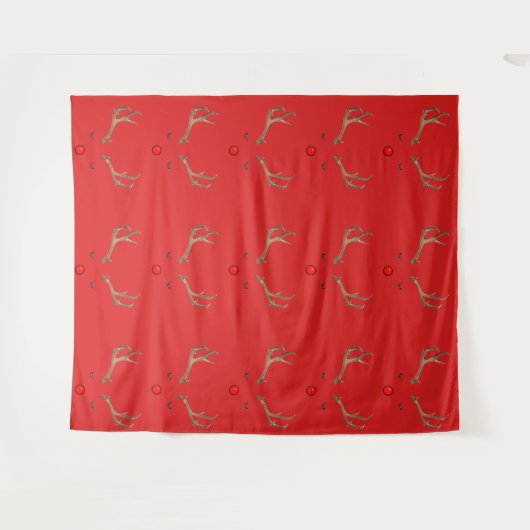 Rudolph Red Tapestry Wandteppich (Vorderseite (Horizontal))