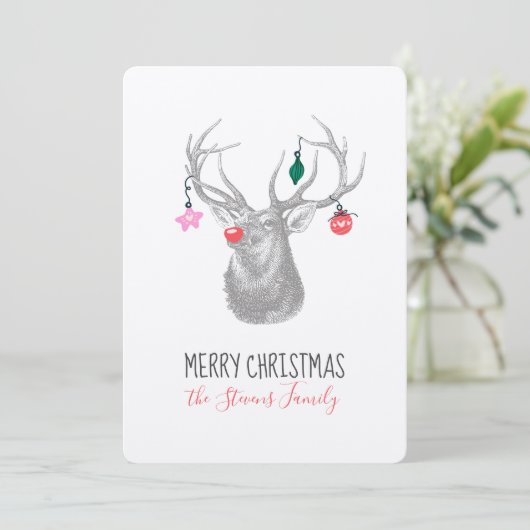 Rudolph Reindeer Frohe Weihnachten (Stehend Vorderseite)