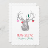 Rudolph Reindeer Frohe Weihnachtskarte Feiertagskarte (Vorne/Hinten)