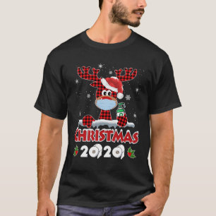 Rudolph Reindeer Mask Matching Familie Weihnachten T-Shirt