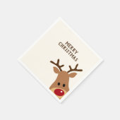 Rudolph Reindeer Merry Christmas Paper Napkin Serviette (Ecke)