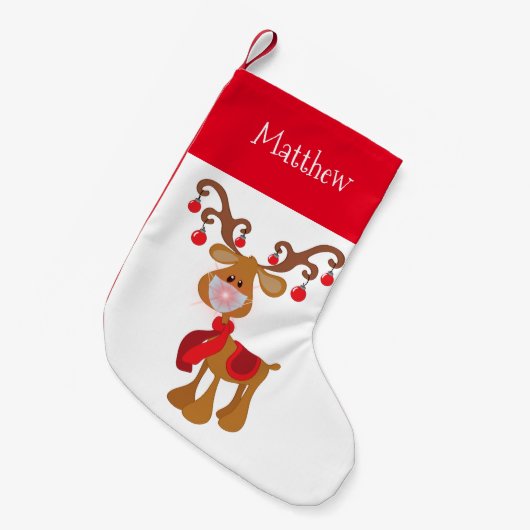 Rudolph Reindeer mit Gesichtsmaske 2020 Kleiner Weihnachtsstrumpf (Vorderansicht (hängend))