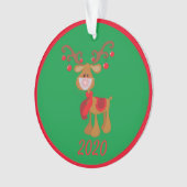 Rudolph Reindeer mit Gesichtsmaske 2020 Quarantine Ornament (Vorderseite)