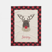 Rudolph Reindeer Personalisiert Fleece Blanket (Vorderseite)
