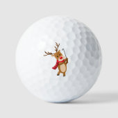 Rudolph Reindeer Playing Golf Golfball (Vorderseite)