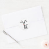 Rudolph Reindeer Runder Aufkleber (Umschlag)