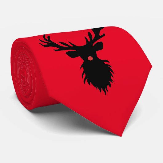 Rudolph Reindeer Silhouette Red Krawatte (Gerollt)