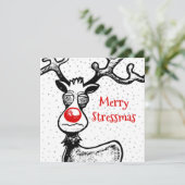 Rudolph Reindeer Weihnachtskarte Feiertagskarte (Stehend Vorderseite)