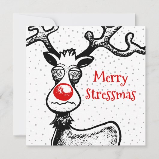 Rudolph Reindeer Weihnachtskarte Feiertagskarte (Vorderseite)