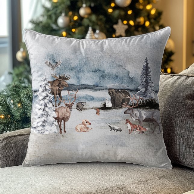 Rudolph Reindeer Woodland Animal Christmas Holiday Kissen (Von Creator hochgeladen)