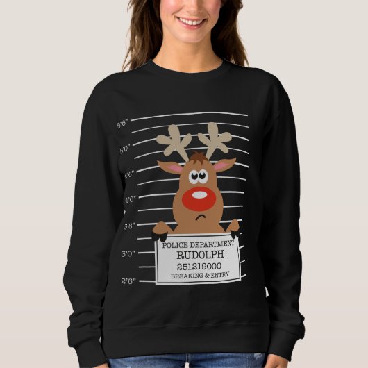 Rudolph Reinder Kriminelle Xmas Weihnachtsschatz Sweatshirt (Vorderseite)