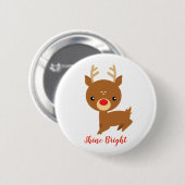 Rudolph-Ren-Weihnachten Button (Vorne & Hinten)