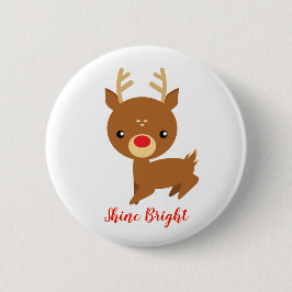 Rudolph-Ren-Weihnachten Button