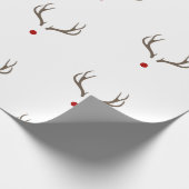Rudolph Rentier Antlers Red Nose Shiny Holiday Geschenkpapier (Ecke)