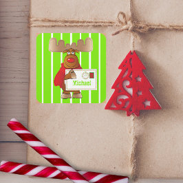 Rudolph Rentier Nordpol Spezielle Lieferkinder Quadratischer Aufkleber