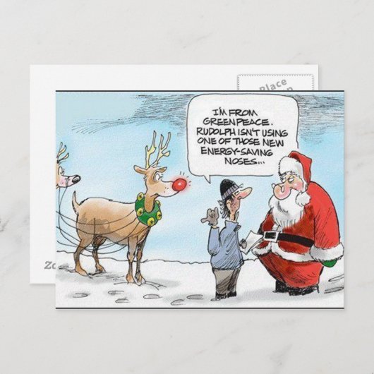 Rudolph Rettend Energie Postkarte (Vorne/Hinten)