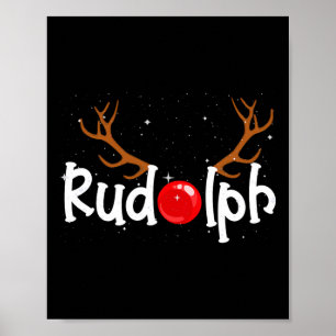 Rudolph Rotnase Rentier Weihnachtsspaß Poster