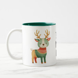 Rudolph’s Cocoa – Whimsical Reindeer Christmas Zweifarbige Tasse