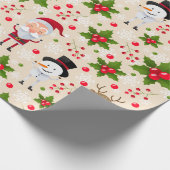 Rudolph Santa Snowman Weihnachtswrapping Paper Geschenkpapier (Ecke)