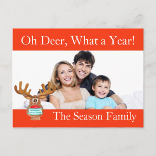 Rudolph the Face Masked Reindeer Foto Card Postkarte