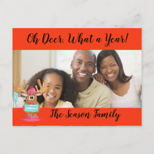 Rudolph the Face Masked Reindeer Foto Card Postkarte