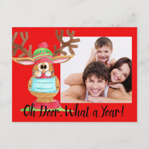 Rudolph the Face Masked Reindeer Foto Card Postkarte